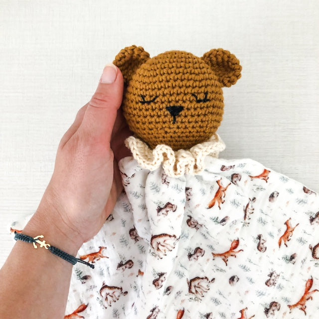 Set Doudou Toby animali del bosco + portaciuccio
