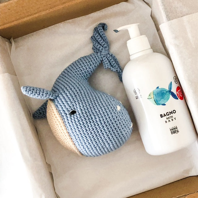 AMIGUmaMI Box Large Whale LightBlue