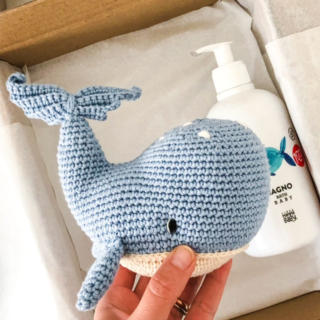 AMIGUmaMI Box Large Whale LightBlue
