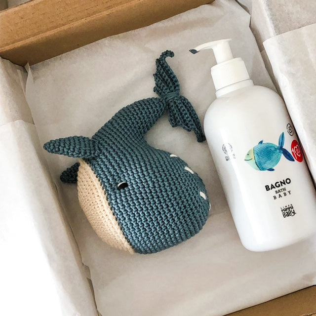 AMIGUmaMI Box Large Whale Blue