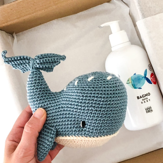AMIGUmaMI Box Large Whale Blue