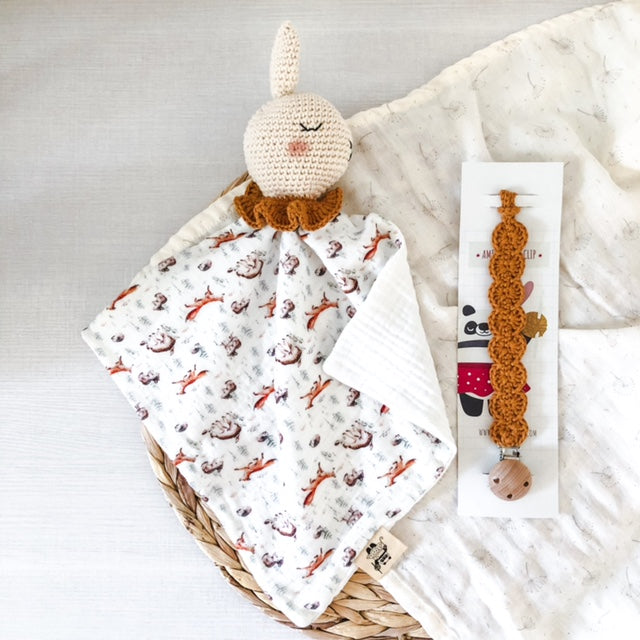 Set Doudou Olly animali del bosco + portaciuccio