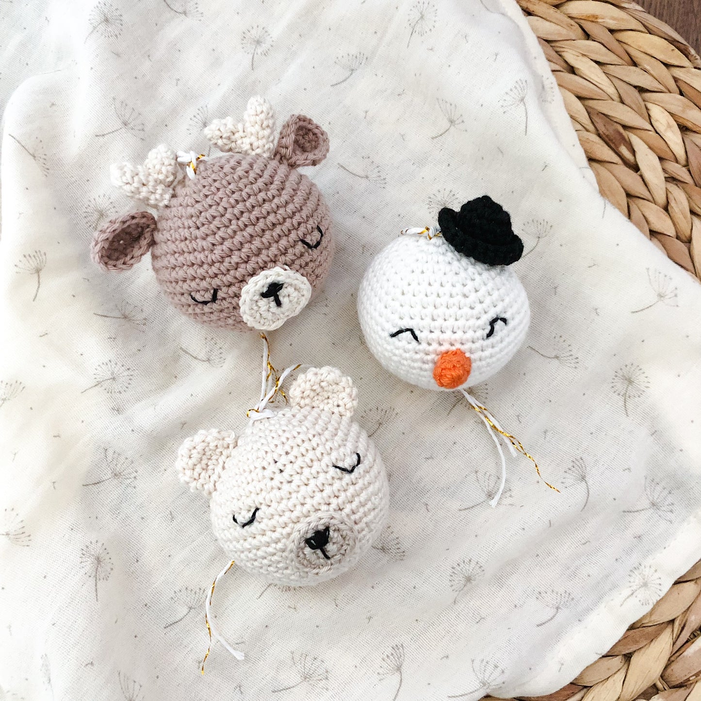 Set 3 Christmas Ball Snowman-Reindeer-Polar bear