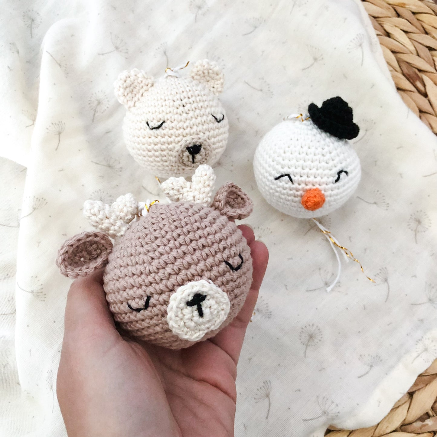 Set 3 Christmas Ball Snowman-Reindeer-Polar bear