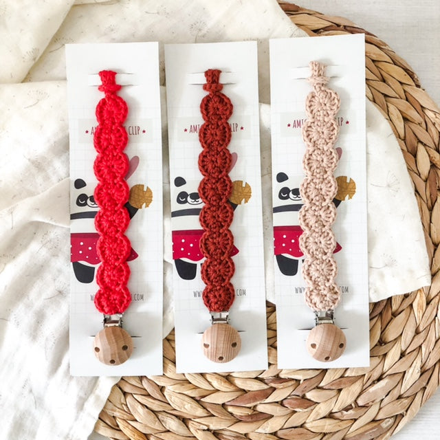 SET da 3 Catenelle Portaciuccio 100% cotone Organico Xmas