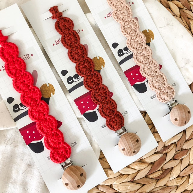 SET da 3 Catenelle Portaciuccio 100% cotone Organico Xmas