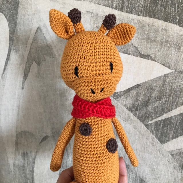 Giraffa Amigurumi cotone organico Red