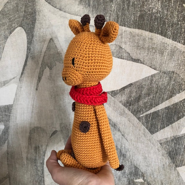 Giraffa Amigurumi cotone organico Red