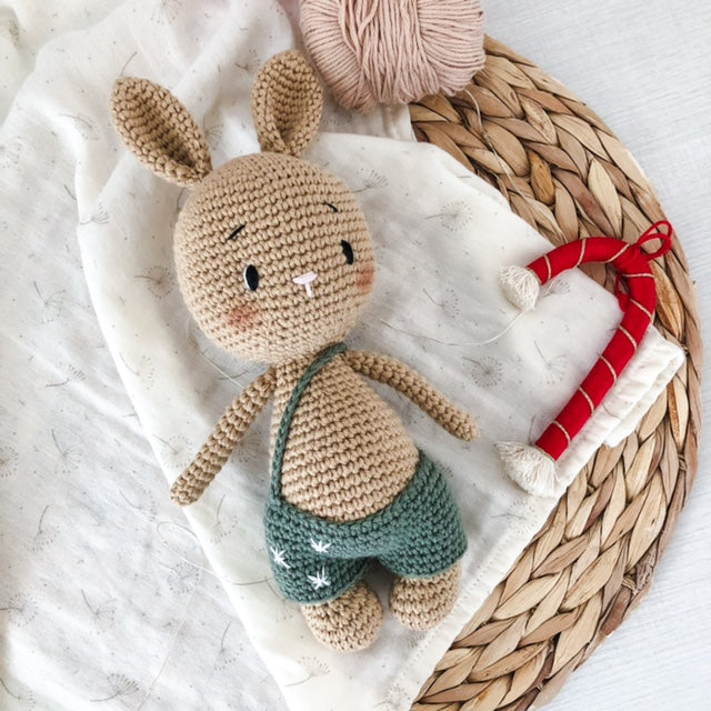 Box Coniglio con salopette Xmas Green