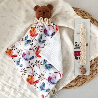 Set Doudou Toby uccellini + portaciuccio