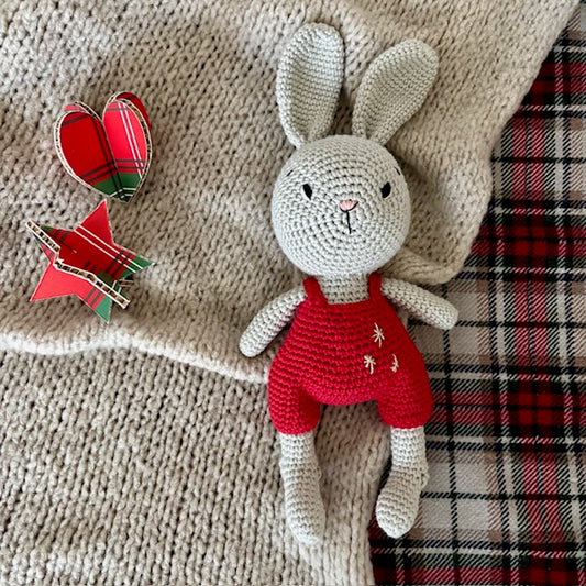 Coniglietto con salopette Xmas PREORDINE