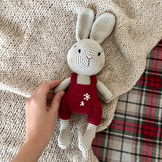 Coniglietto con salopette Deep Red Xmas