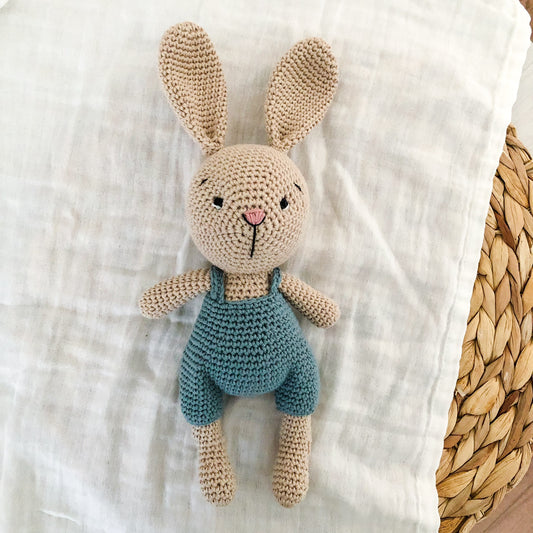 Coniglietto con salopette Blue _ Cotone organico