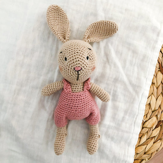 Coniglietto con salopette Pink _ Cotone organico