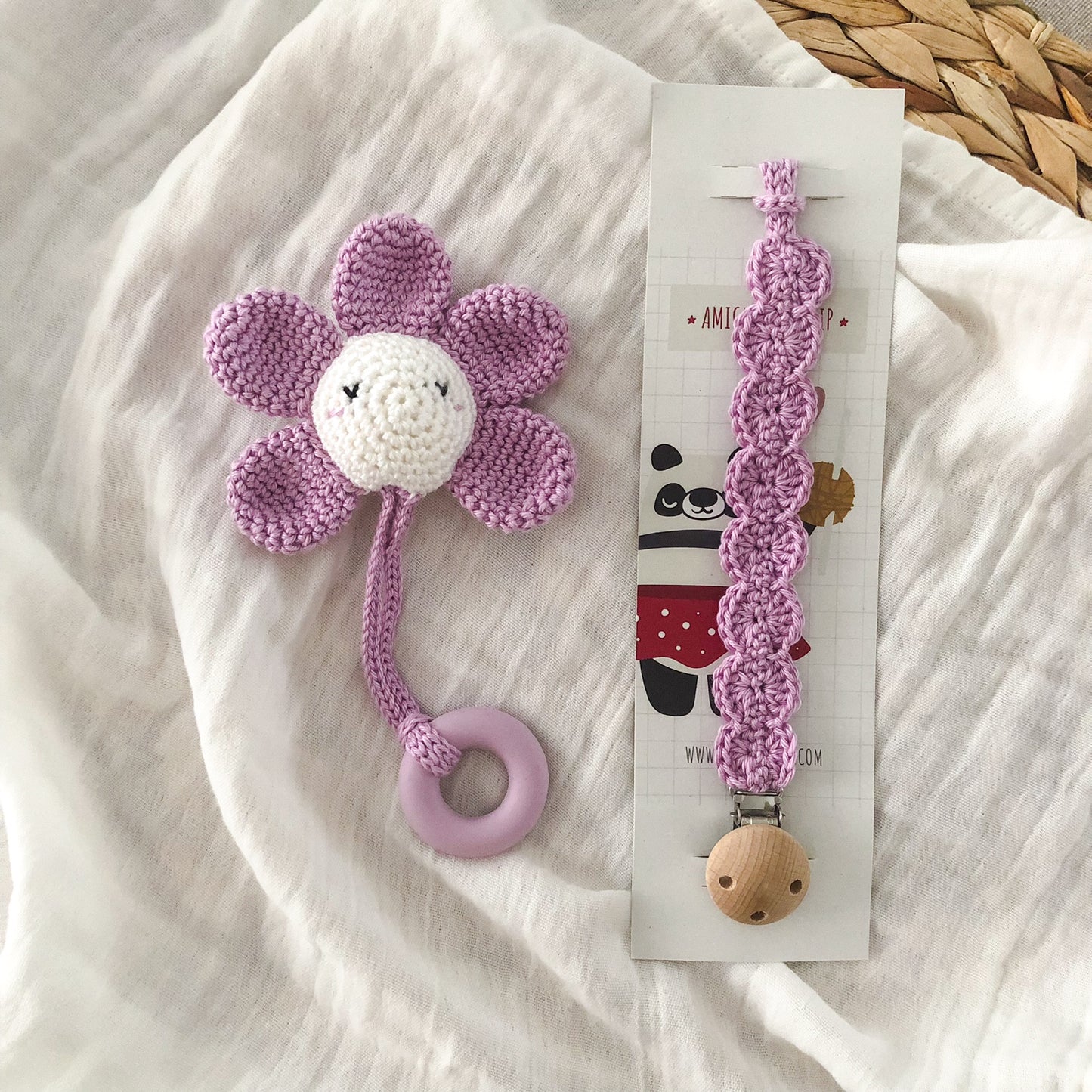 Sonaglio Fiore + portaciuccio "Liliac"