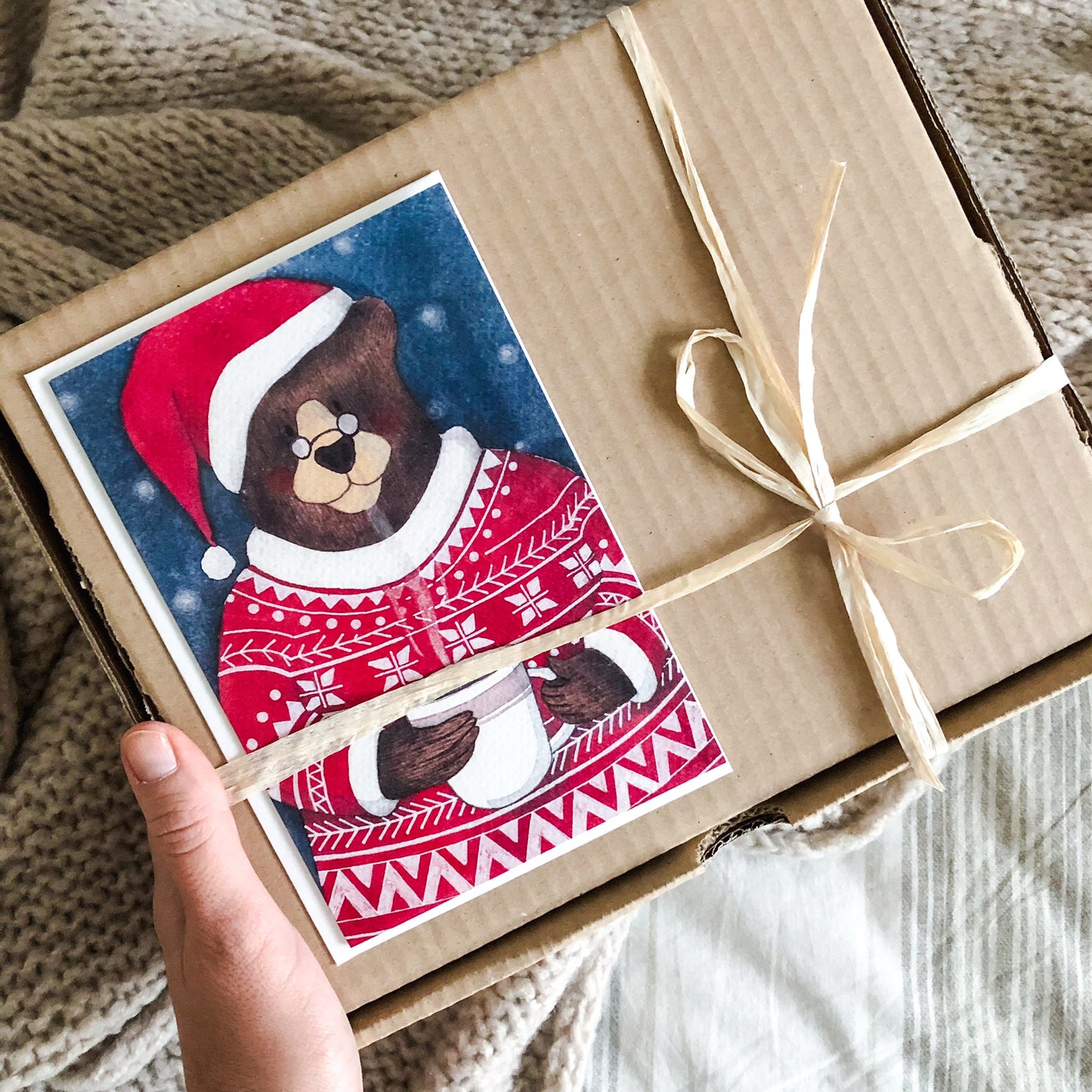 AMIGUmaMI Christmas Box Bear White