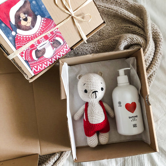 AMIGUmaMI Christmas Box Bear White