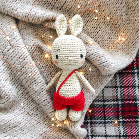 Coniglio con salopette Xmas Red