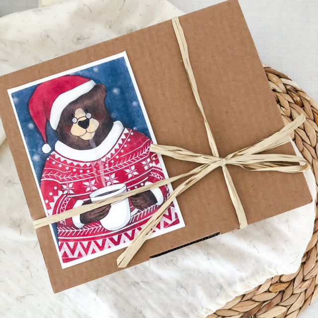 AMIGUmaMI Christmas Box Bear Brown